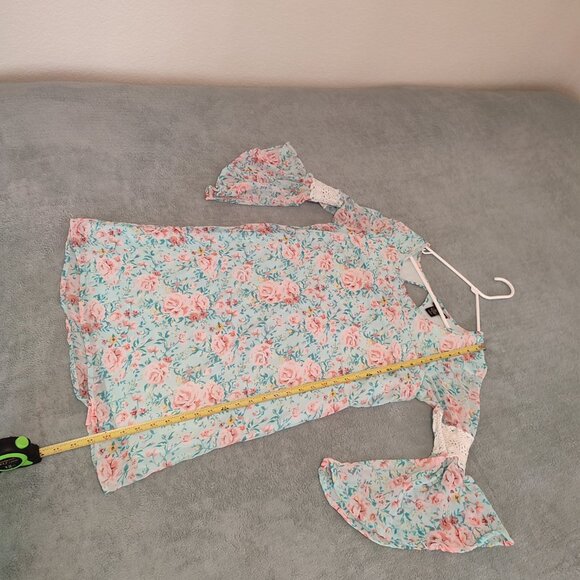 Size L Feathers Dress Flowy Summer Office School Midi Short No Waist Embroidery - Picture 8 of 10